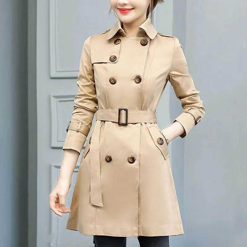 New Spring Autumn Women Classic Double Breasted Mid-long Trench Coat Female Slim Street Windbreaker Business Outerwear Overcoat
New Spring Autumn Women Classic Double Breasted Mid-long Trench Coat Female Slim Street Windbreaker Business Outerwear Overcoat