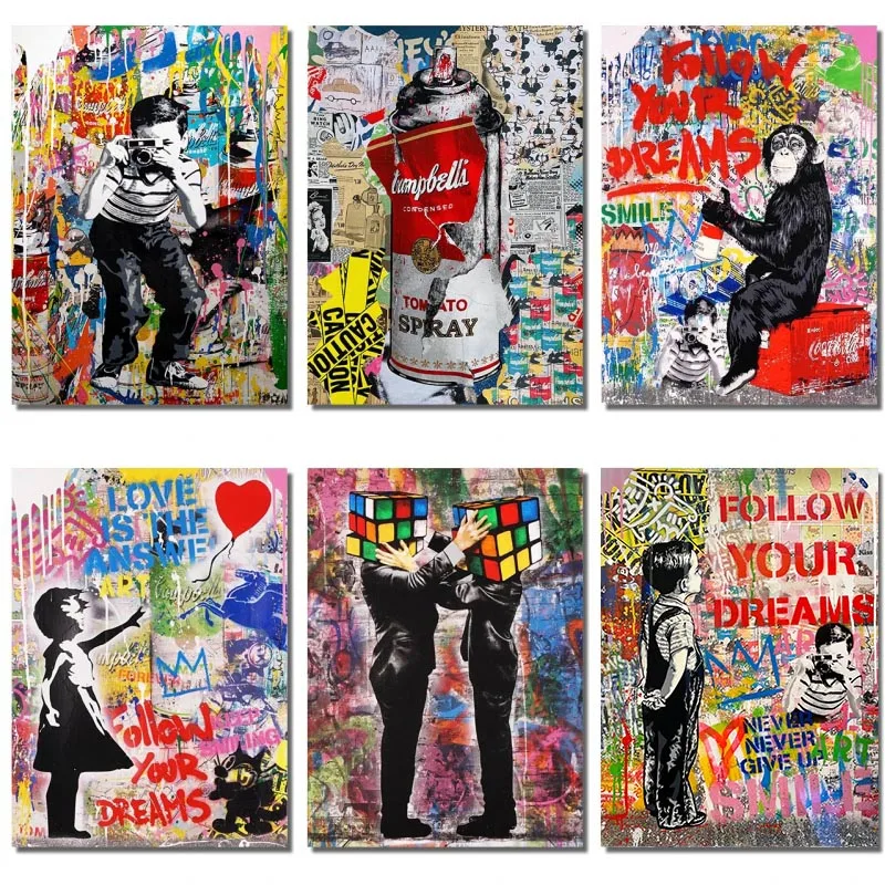 Banksy Canvas Painting Abstract Wall Art Pictures Pop Graffiti Poster And Print Living Room Home Decor Mural Cuadros Frameless
Banksy Canvas Painting Abstract Wall Art Pictures Pop Graffiti Poster And Print Living Room Home Decor Mural Cuadros Frameless