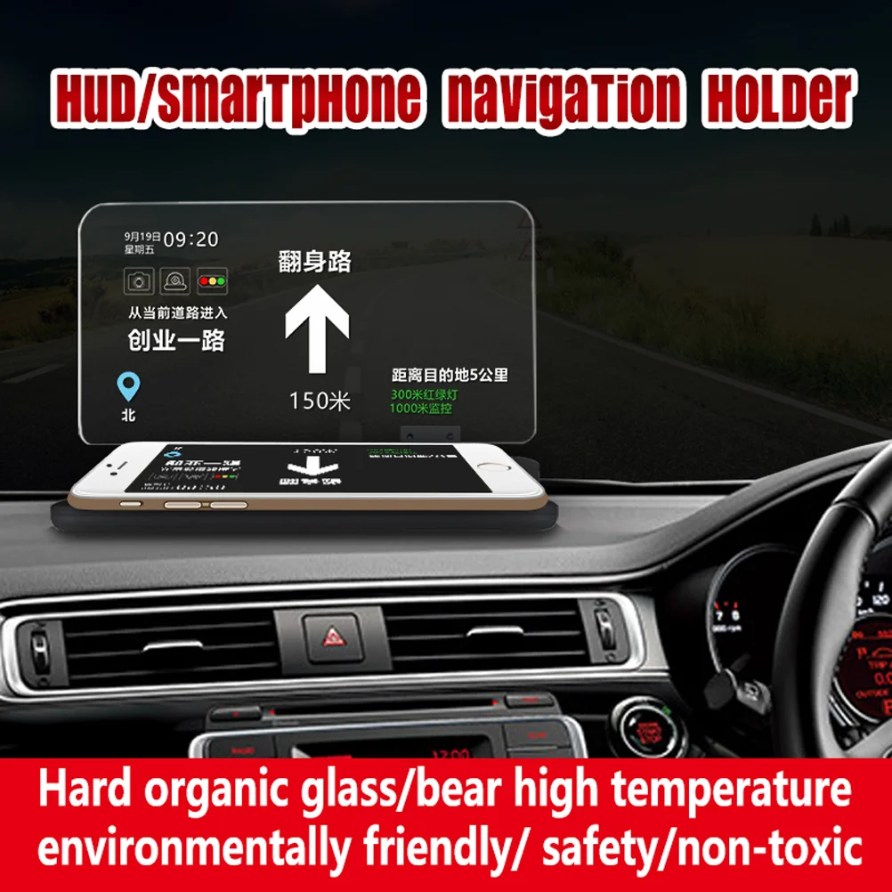 

Head Display Car Hud Navigation Holder Gps Reflector Smart Phone Stand