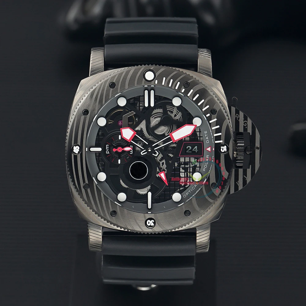 

2023 BRAND NEW Black Ops Limited Edition 47mm Skeleton Dial Rubber Strap Automatic Watch Men's Mechanical Reloj Hombre