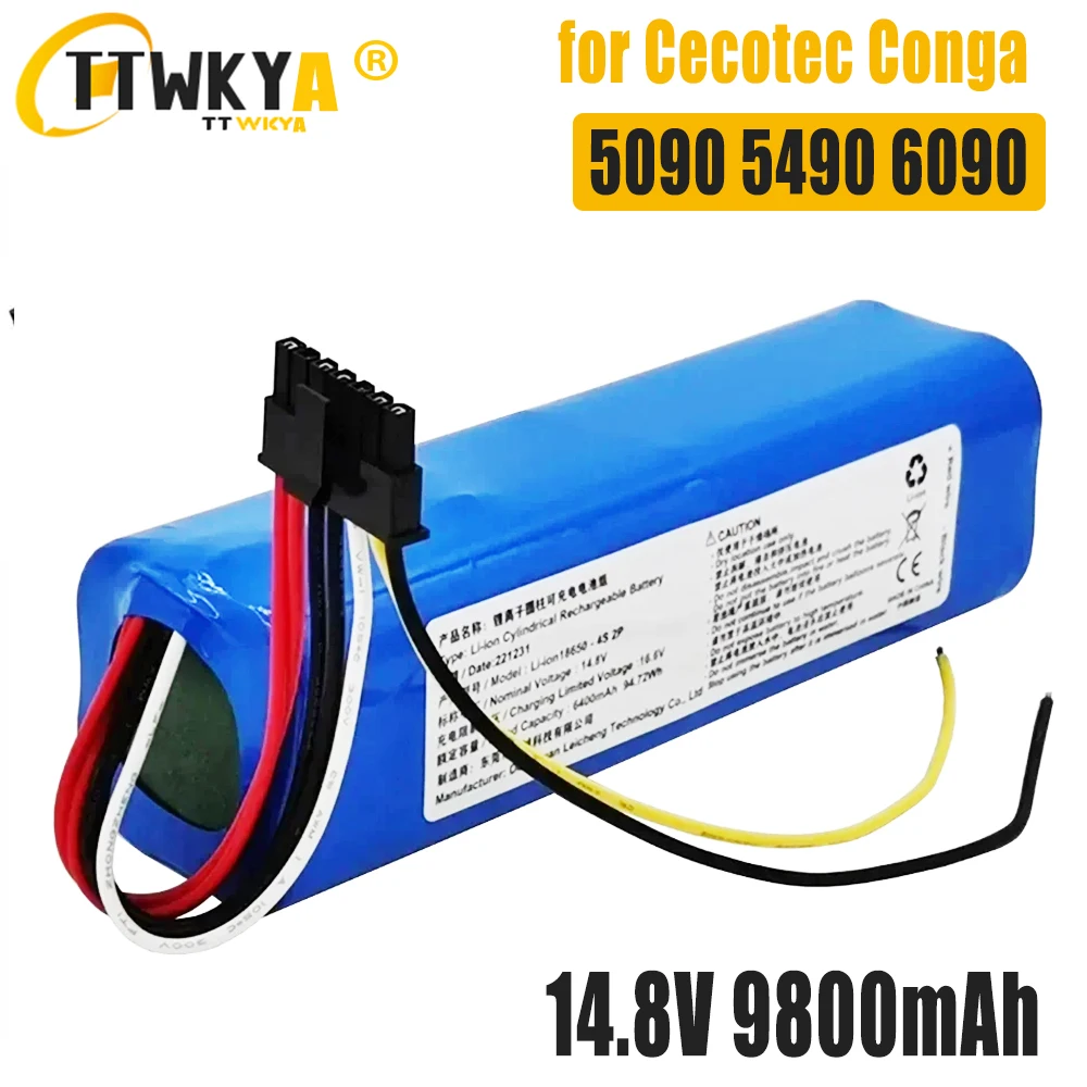 Оригинальная сменная батарея 12800 мАч для робота-пылесоса CECOTEC CONGA 5090 5490 6090 набор