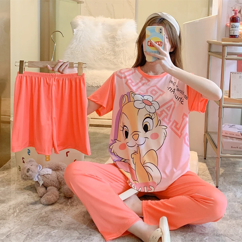 Live Hot Pajamas Women's Summer Milk Silk Short Sleeve Trousers and Shorts Internet Celebrity Cute Loungewear Three-Piece Suit
Live Hot Pajamas Women's Summer Milk Silk Short Sleeve Trousers and Shorts Internet Celebrity Cute Loungewear Three-Piece Suit
