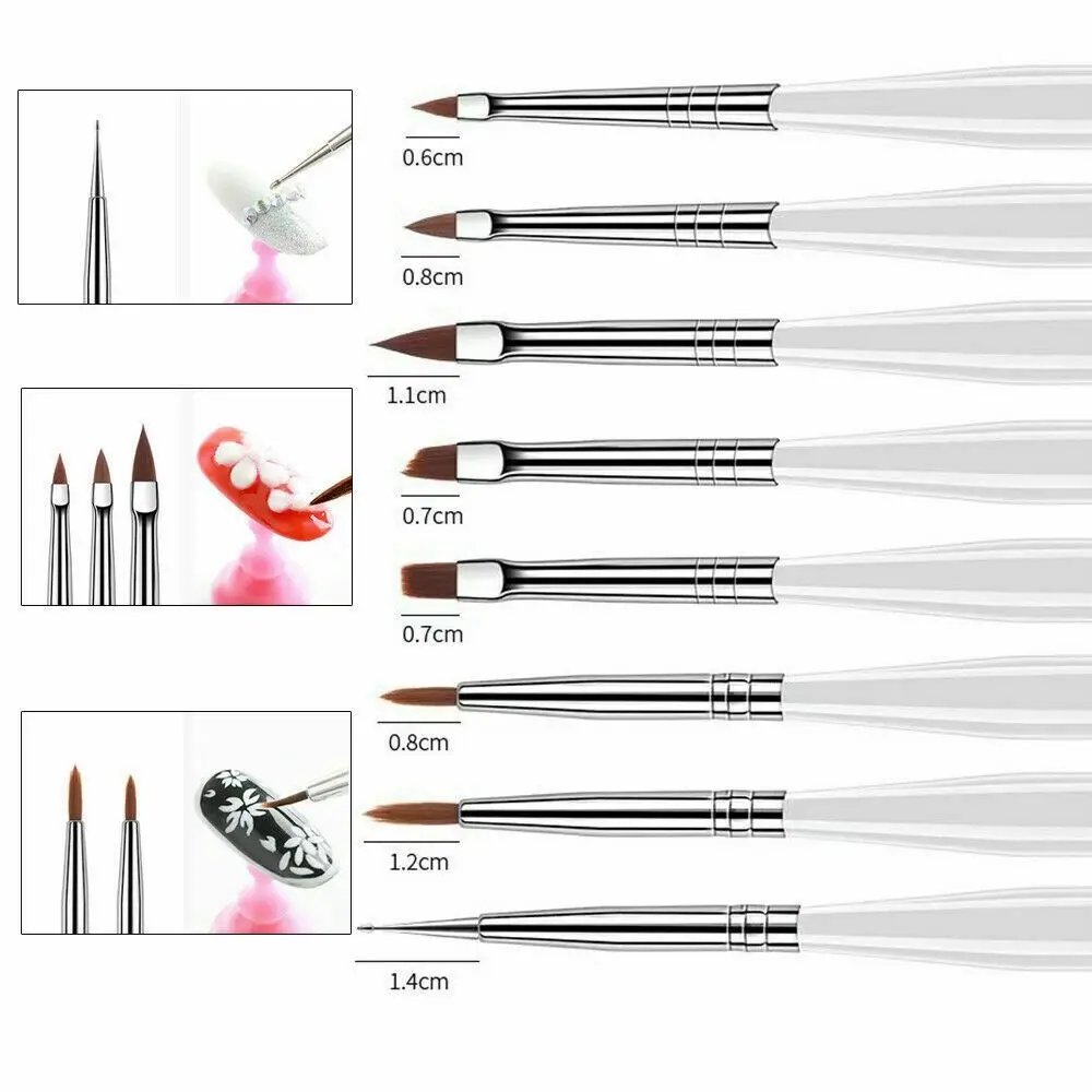 8PCS/Set DIY Acrylic Detailing Nail Art Brush Set Dotting Carving Nail Liner Painting Pen Drawing
8PCS/Set DIY Acrylic Detailing Nail Art Brush Set Dotting Carving Nail Liner Painting Pen Drawing
