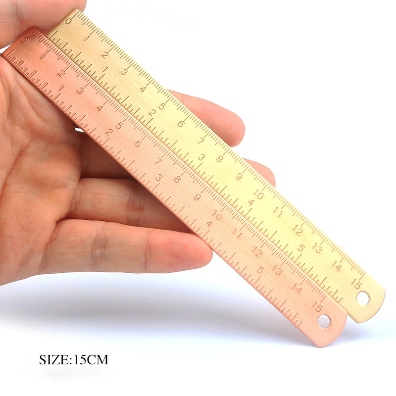 Simple Vintage Metal Brass Straight Rulers Kawaii Stationery 15cm Portable Bookmarks Copper Ruler Measuring Tools School Office
Simple Vintage Metal Brass Straight Rulers Kawaii Stationery 15cm Portable Bookmarks Copper Ruler Measuring Tools School Office