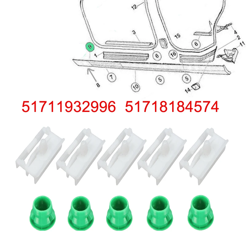 Зажимы для боковой юбки Bmw 3 серии 1990 1991 1992 1993 1994 1995 1996 1997 1998 E36 E46 E90 E91, зеленые люверсы 
Зажимы для боковой юбки Bmw 3 серии 1990 1991 1992 1993 1994 1995 1996 1997 1998 E36 E46 E90 E91, зеленые люверсы