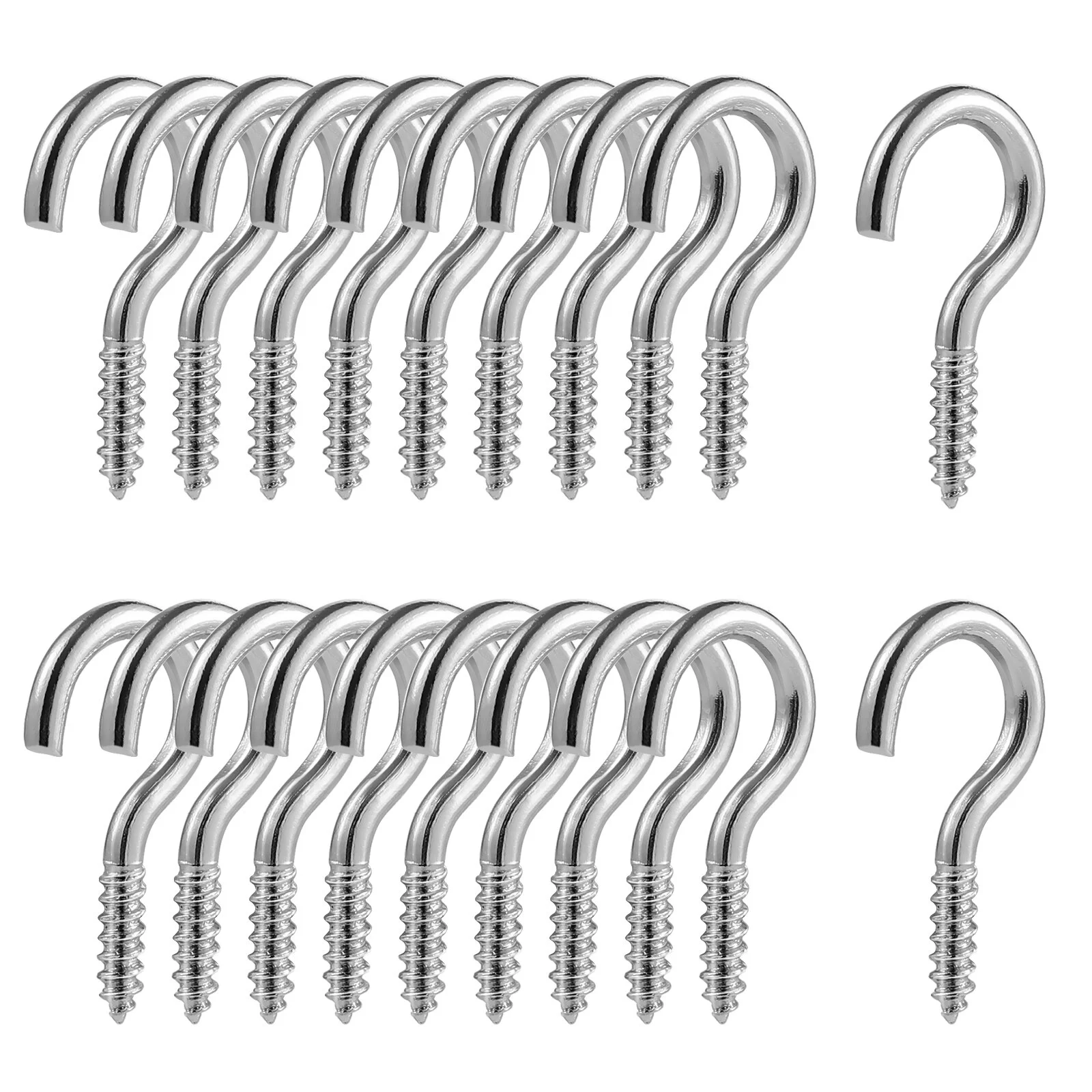 Screw Hooks for Hanging Heavy Duty Ceiling Hooks Metal Wall Hanging Hook, Indoor and Outdoor Eye Bolts ( 100pcs )
Screw Hooks for Hanging Heavy Duty Ceiling Hooks Metal Wall Hanging Hook, Indoor and Outdoor Eye Bolts ( 100pcs )
