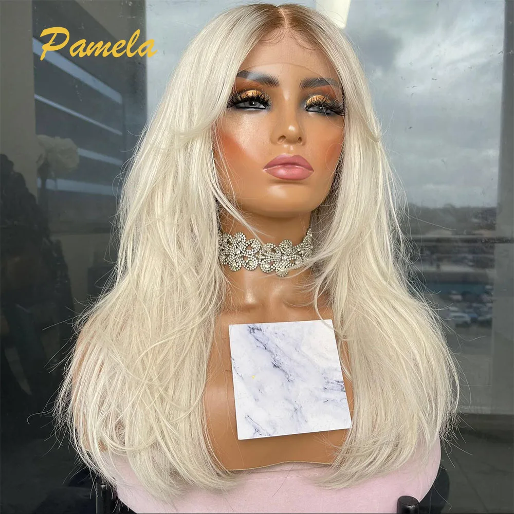 

30inch 4/613 Blonde Colored Glueless Wig Human Hair Ready To Go 250% Density Body Wave 13X4 HD Transparent Lace Frontal Wig