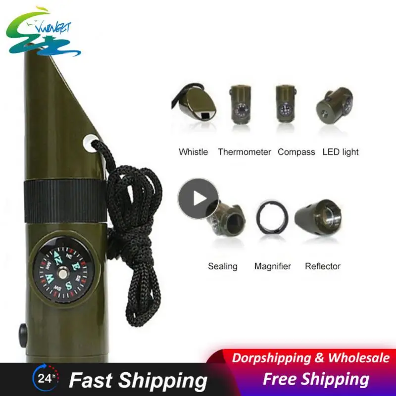 Multi-function Whistle 7 In 1 With Led Light Thermometer Compass Multifunctional Whistle Survival Whistle Outdoor Tools Portable
Multi-function Whistle 7 In 1 With Led Light Thermometer Compass Multifunctional Whistle Survival Whistle Outdoor Tools Portable