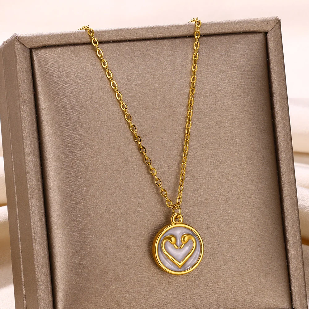 Stainless Steel Round Heart Pendant Necklaces For Women Free Shipping Trend Oval Sun Necklace Gold Color Jewelry Christmas Gift
Stainless Steel Round Heart Pendant Necklaces For Women Free Shipping Trend Oval Sun Necklace Gold Color Jewelry Christmas Gift