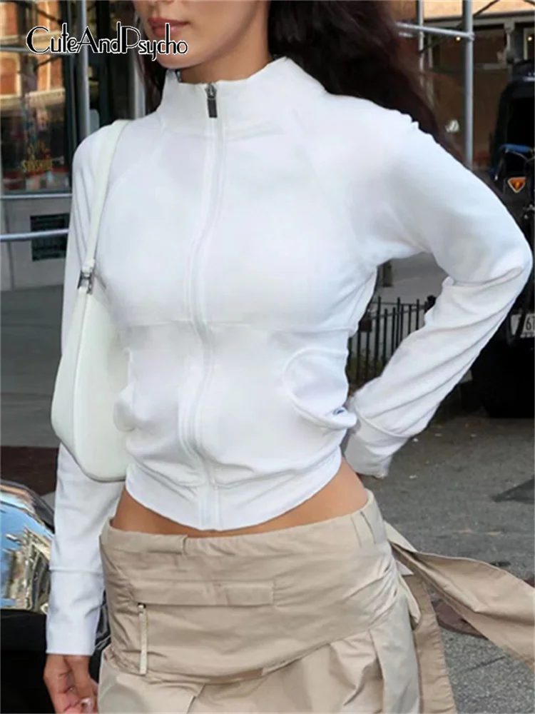 Cuteandpsycho Fashion Harajuku Women's Coats Streetwear Joggers Zipper Solid White Y2K Jackets Aesthetic 90s Korean Outfits
Cuteandpsycho Fashion Harajuku Women's Coats Streetwear Joggers Zipper Solid White Y2K Jackets Aesthetic 90s Korean Outfits