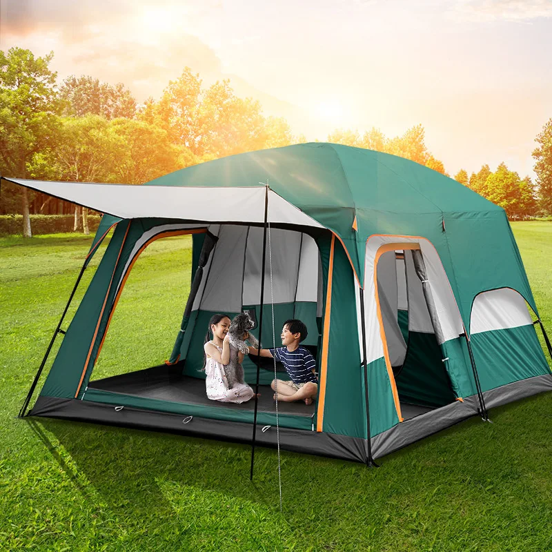 Ultralarge Tent Camping Outing Tent Double Layer Outdoor 2 living Rooms 1hall Family Camping Tent In Top Quality Large Space
Ultralarge Tent Camping Outing Tent Double Layer Outdoor 2 living Rooms 1hall Family Camping Tent In Top Quality Large Space