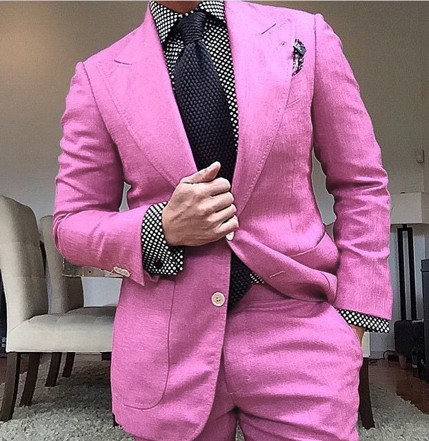 2022 Tailor-made men Pink Linen Suit For Beach Wedding 2 Piece Casual Men Suit Custom Made Male Clothing Trouser For Man
2022 Tailor-made men Pink Linen Suit For Beach Wedding 2 Piece Casual Men Suit Custom Made Male Clothing Trouser For Man