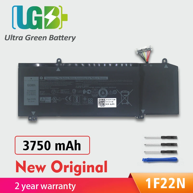 UGB Original 15.2V 60WH 1F22N 11.4V 90WH XRGXX Battery For DELL ALIENWARE 2018 orion M15 P82F G5 5590 G7 7590 06YV0V 0JJPFK P37E
UGB Original 15.2V 60WH 1F22N 11.4V 90WH XRGXX Battery For DELL ALIENWARE 2018 orion M15 P82F G5 5590 G7 7590 06YV0V 0JJPFK P37E