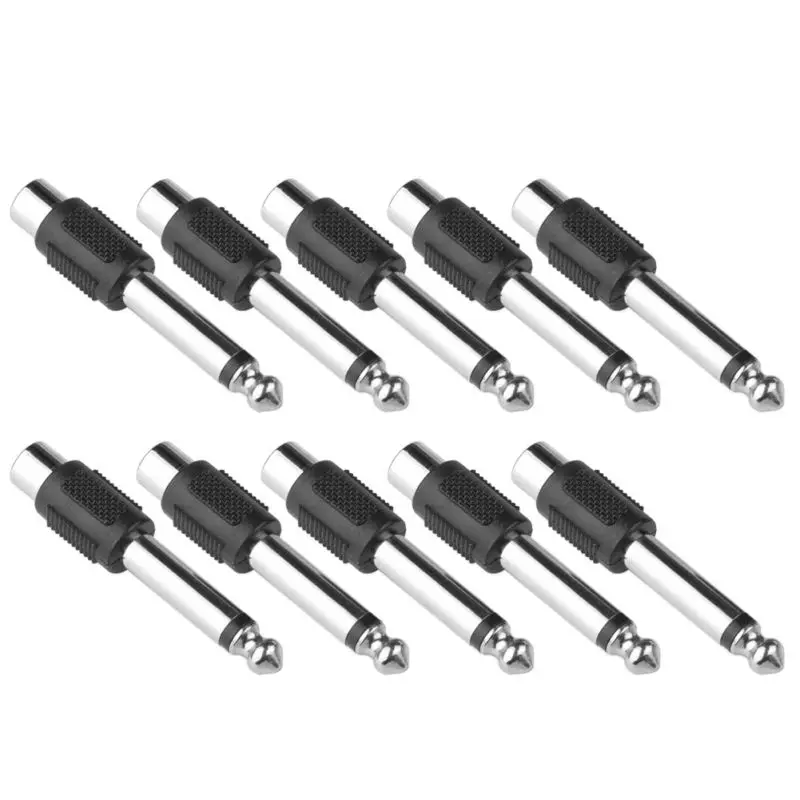 10pcs Audio Adapters TS Male To RCA Female Adapter Mono Adapter Audio Connector 1/4" 6.35mm Connector Adapter Audio Plug
10pcs Audio Adapters TS Male To RCA Female Adapter Mono Adapter Audio Connector 1/4" 6.35mm Connector Adapter Audio Plug