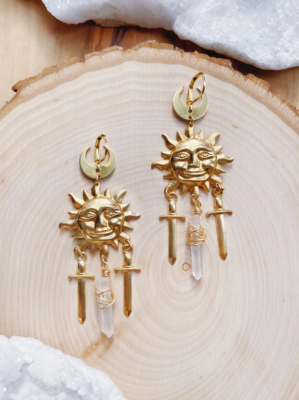 

Golden Swords Earrings,Dagger Earrings,Celestial Jewelry,Medieval Style