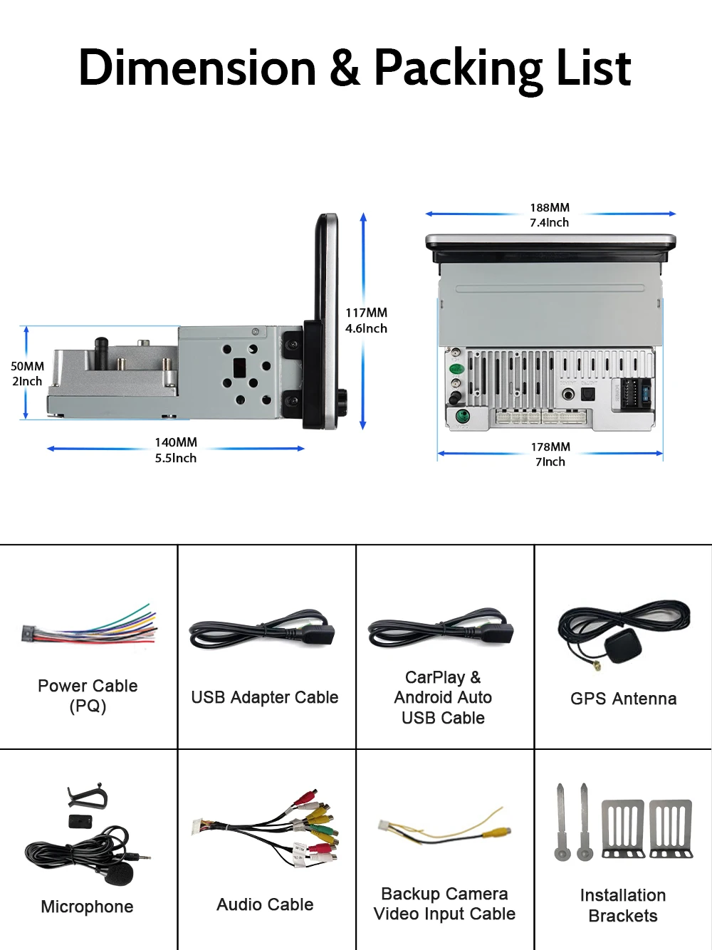 Android 7-дюймовый автомобильный радиоприемник с поворотной ручкой 1 Din CarPlay Android автомобильный мультимедийный плеер Bluetooth WiFi FM-приемник, подходит для варио 
Android 7-дюймовый автомобильный радиоприемник с поворотной ручкой 1 Din CarPlay Android автомобильный мультимедийный плеер Bluetooth WiFi FM-приемник, подходит для варио