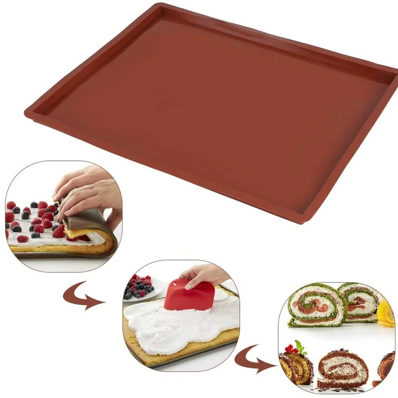 Silicone Swiss Roll Cake Mat Non-stick Heat Resistant Oven Baking Tray Sheet Flexible Baking Mat Kitchen Accessories
Silicone Swiss Roll Cake Mat Non-stick Heat Resistant Oven Baking Tray Sheet Flexible Baking Mat Kitchen Accessories