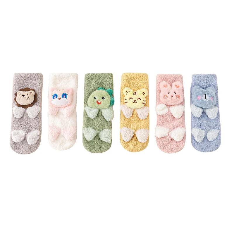Зимние теплые детские носки, детские носки из коралловой пряжи с перьями, Нескользящие плотные меховые петли, детские шерстяные теплые носки с мультяшным рисунком
Зимние теплые детские носки, детские носки из коралловой пряжи с перьями, Нескользящие плотные меховые петли, детские шерстяные теплые носки с мультяшным рисунком