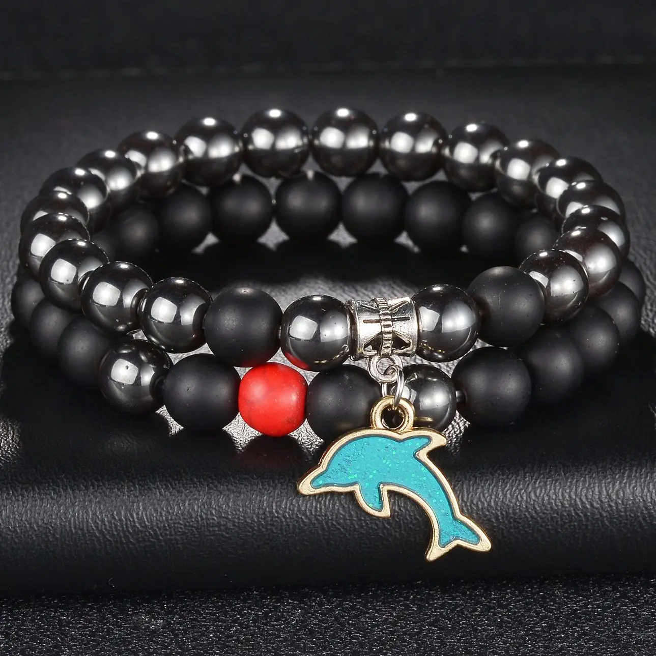 2pcs/set Boho Dolphin Bracelet Hematite Beads Natural Stone Jewelry European Beauty Fashion Women Men Bracelets Jewelry
2pcs/set Boho Dolphin Bracelet Hematite Beads Natural Stone Jewelry European Beauty Fashion Women Men Bracelets Jewelry