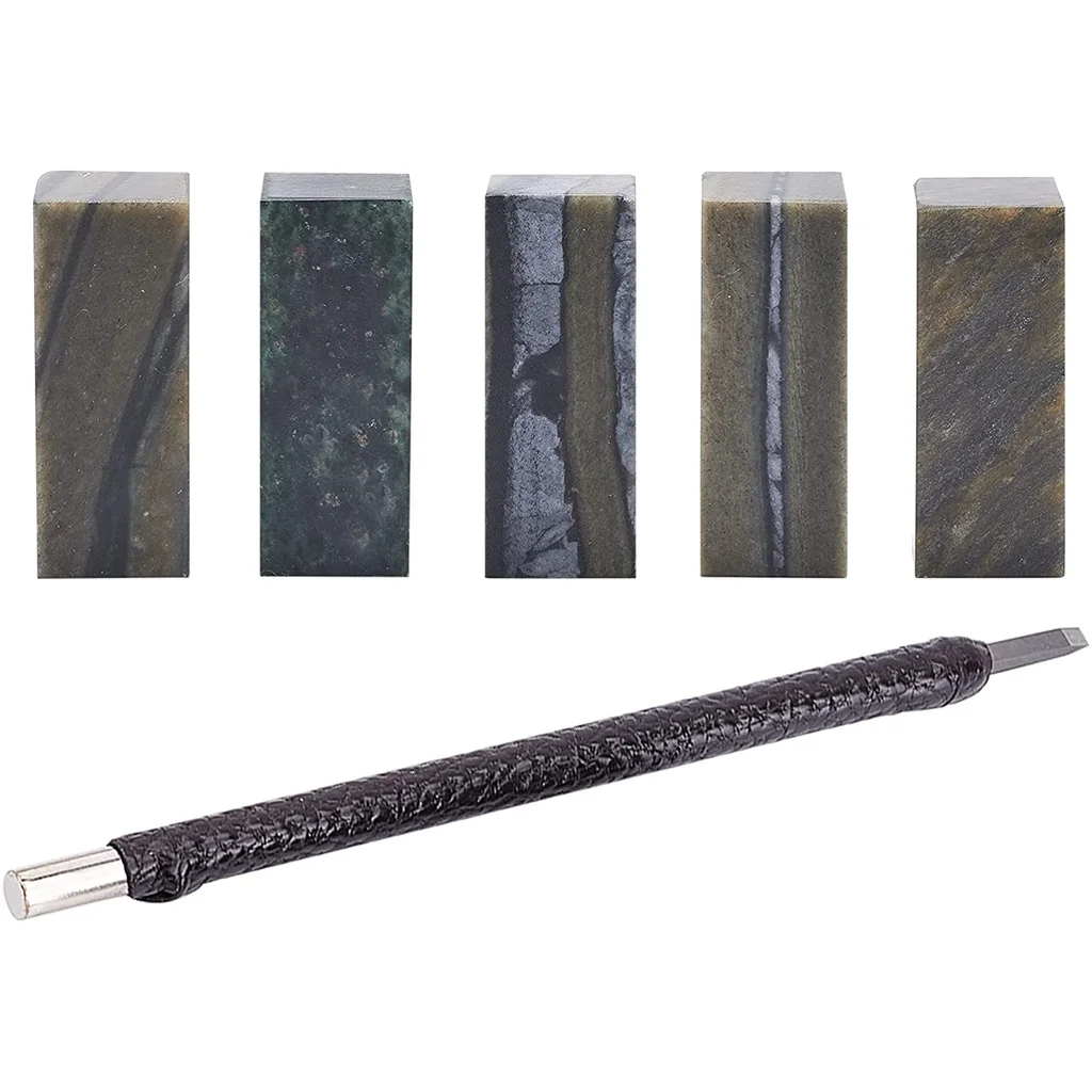 5PCS Stamp Stone with Wood Chisels Stone Carving Set Seal Chinese Name Stamp for Painting Calligraphy Art Supply
5PCS Stamp Stone with Wood Chisels Stone Carving Set Seal Chinese Name Stamp for Painting Calligraphy Art Supply