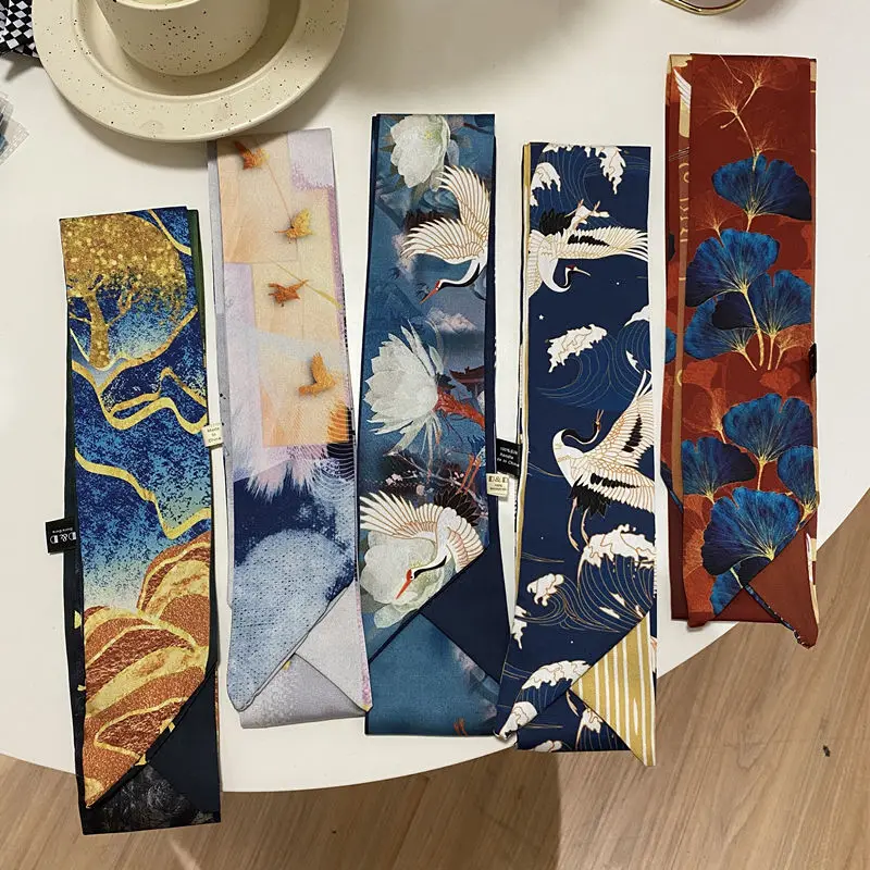 National Tide Wind Retro Crane Sea Waves English Printing Silk Scarf Headscarf Hair Band Long Tie Ethnic Decorative Scarf Hanfu
National Tide Wind Retro Crane Sea Waves English Printing Silk Scarf Headscarf Hair Band Long Tie Ethnic Decorative Scarf Hanfu