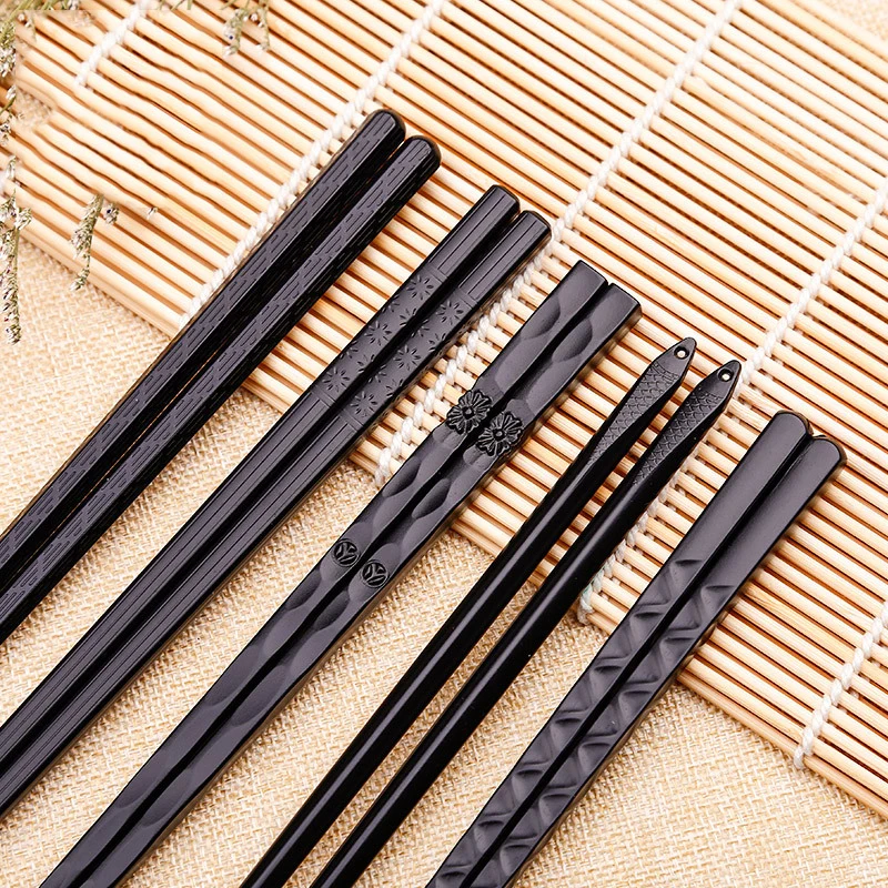 10 Pairs Of Japanese Chopsticks Black Food Sushi Fast Food Sticks Reusable Korean Bar Chopsticks Metal Alloy Tableware
10 Pairs Of Japanese Chopsticks Black Food Sushi Fast Food Sticks Reusable Korean Bar Chopsticks Metal Alloy Tableware