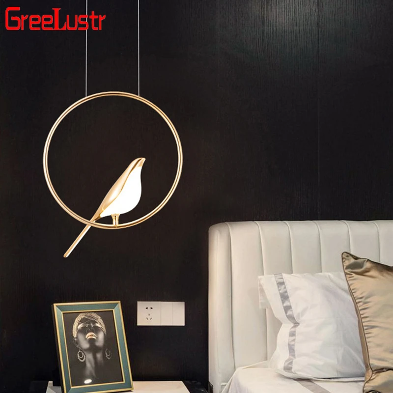 

Creative Bird Loft Pendant Lamp Ceiling Chandelier for Living Room Home Decor Gold Nordic Bedroom Beside Hanging Light Fixture