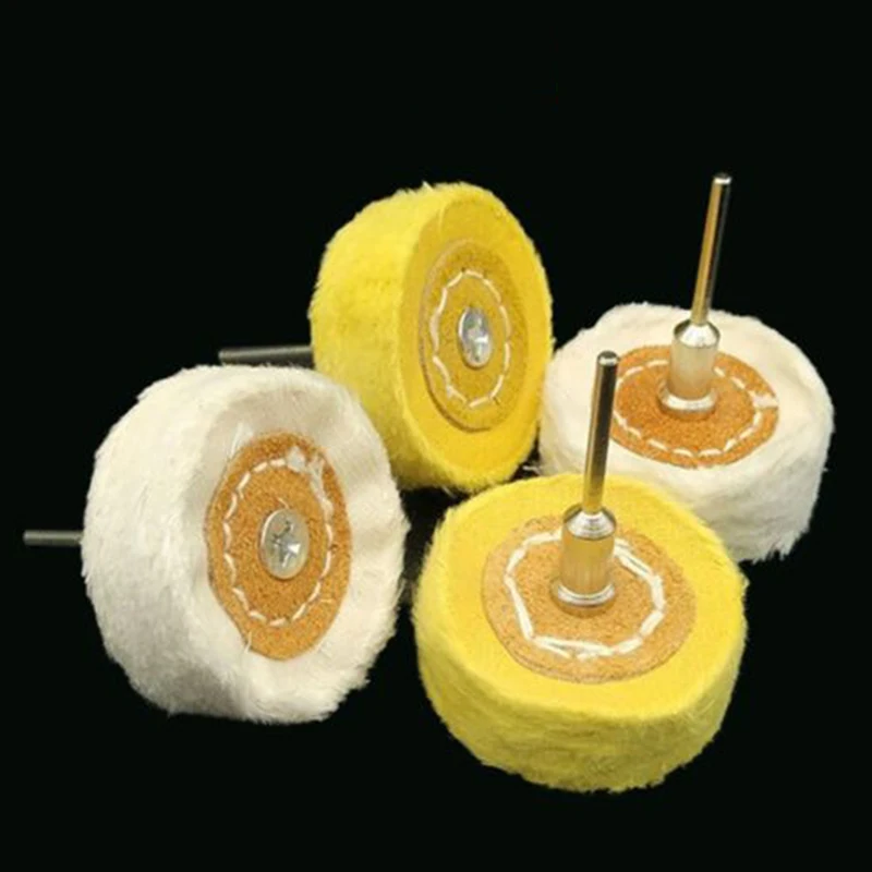 

1pc Polish Cloth Wheel Brush Head Grinder Shank Buffing Accessory Rotary Tool T Type 50mm Diameter Yellow/White Fabric Tools