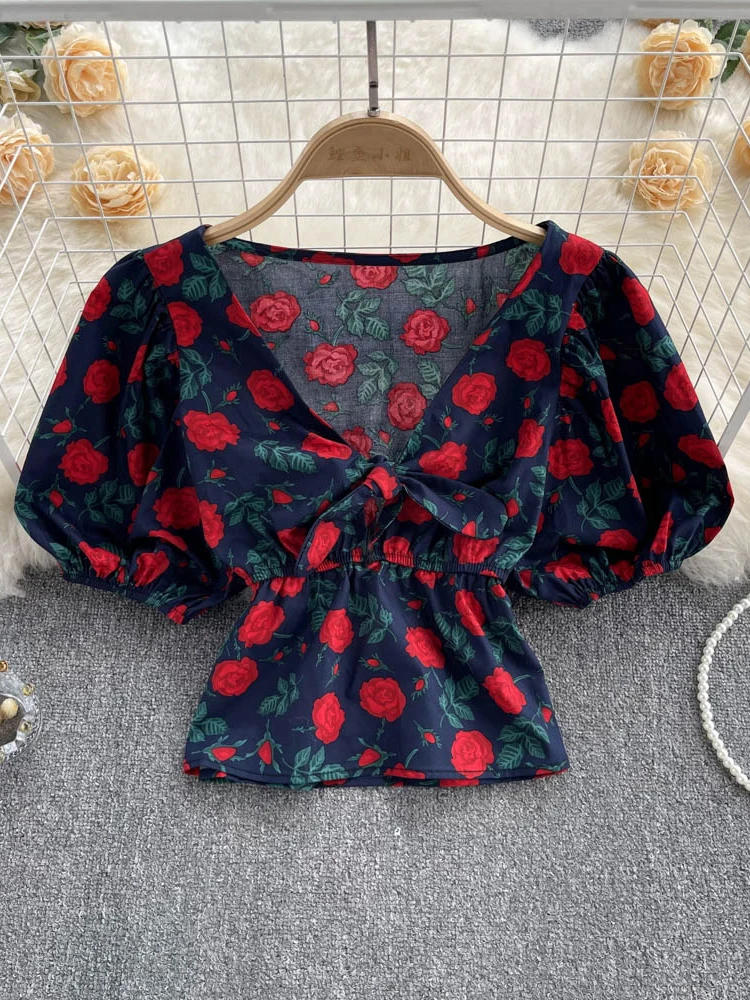 Spring New Blouse Polka-dot V-neck Pleated Women's Korean Sweet All-match Puff Sleeve Chiffon Shirt Top Mini Blusas Mujer D1119
Spring New Blouse Polka-dot V-neck Pleated Women's Korean Sweet All-match Puff Sleeve Chiffon Shirt Top Mini Blusas Mujer D1119