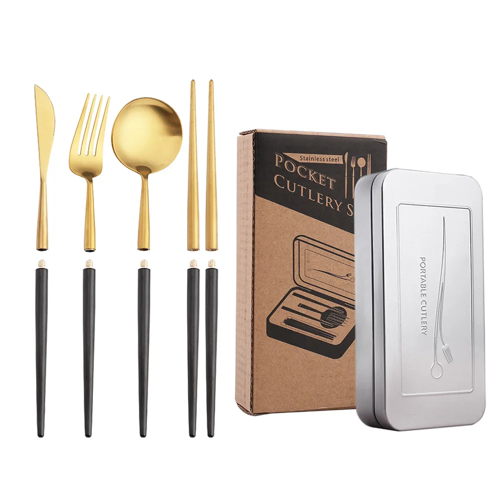 Light Luxury Cutlery Portable Splicing Stainless Steel Spoon Fork Chopsticks Steak Knife Set Detachable Travel Cutlery With Box
Light Luxury Cutlery Portable Splicing Stainless Steel Spoon Fork Chopsticks Steak Knife Set Detachable Travel Cutlery With Box