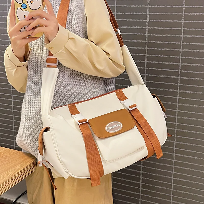 

Женская сумка через плечо, большие холщовые сумки-мессенджеры в Корейском стиле для студентов, 2023, брендовые сумки для книг, Нейлоновые женские сумочки, сумки
