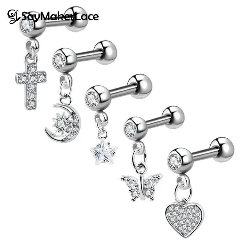 1PCS Zircon Earrings Helix Ear Lobe Piercing Conch Tragus Dangle Cartilage Ring Body Piercing Jewelry For Women Gift
1PCS Zircon Earrings Helix Ear Lobe Piercing Conch Tragus Dangle Cartilage Ring Body Piercing Jewelry For Women Gift