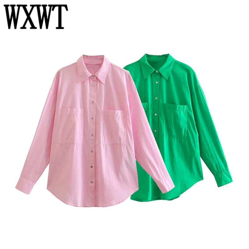 WXWT Women Solid Loose Poplin Shirt Long Sleeve Single Breasted Blouse Spring Casual Tops Chemise Femme LY9746
WXWT Women Solid Loose Poplin Shirt Long Sleeve Single Breasted Blouse Spring Casual Tops Chemise Femme LY9746