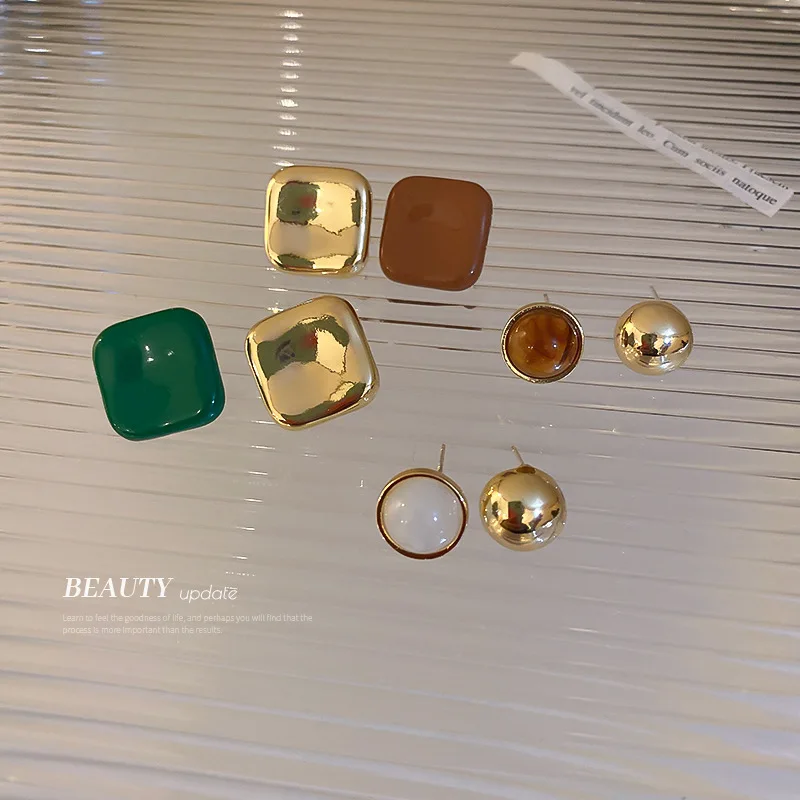 Minar Trendy Multiple Geometrical Green Enamel Earring for Women Mujer Gold Color Metal Round Square Drop Dangle Earrings Gift
Minar Trendy Multiple Geometrical Green Enamel Earring for Women Mujer Gold Color Metal Round Square Drop Dangle Earrings Gift