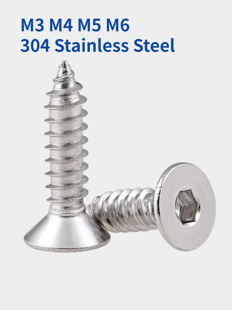 M3 M4 M5 M6 304 Stainless Steel Flat Head Hex Hexagon Socket Self Tapping Screws Countersunk Head Allen Wood Screw Bolt
M3 M4 M5 M6 304 Stainless Steel Flat Head Hex Hexagon Socket Self Tapping Screws Countersunk Head Allen Wood Screw Bolt