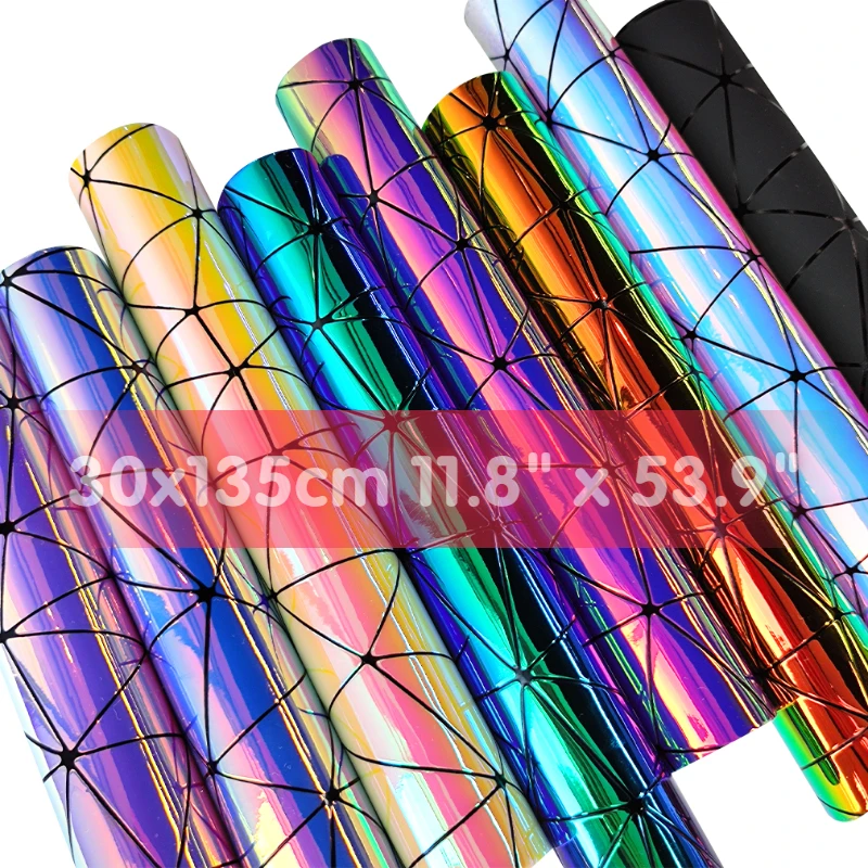 135x30cm Geometric abstract synthetic PU leather Dichroic Holographic Metallic Leather Fabric Sheet For Bag/DIY Handmade Vinyl
135x30cm Geometric abstract synthetic PU leather Dichroic Holographic Metallic Leather Fabric Sheet For Bag/DIY Handmade Vinyl