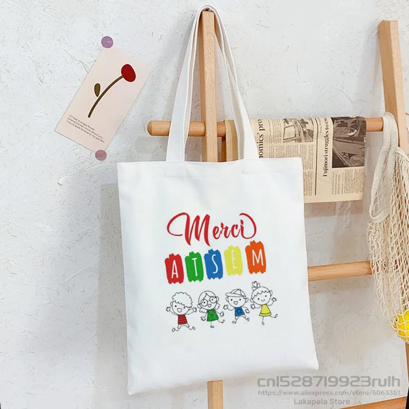 Super Merci Atsem Print Female Shopping Bag Canvas Tote Bag Outdoor Travel Handbags Eco Reusable Storage Pouch Teacher Gifts
Super Merci Atsem Print Female Shopping Bag Canvas Tote Bag Outdoor Travel Handbags Eco Reusable Storage Pouch Teacher Gifts