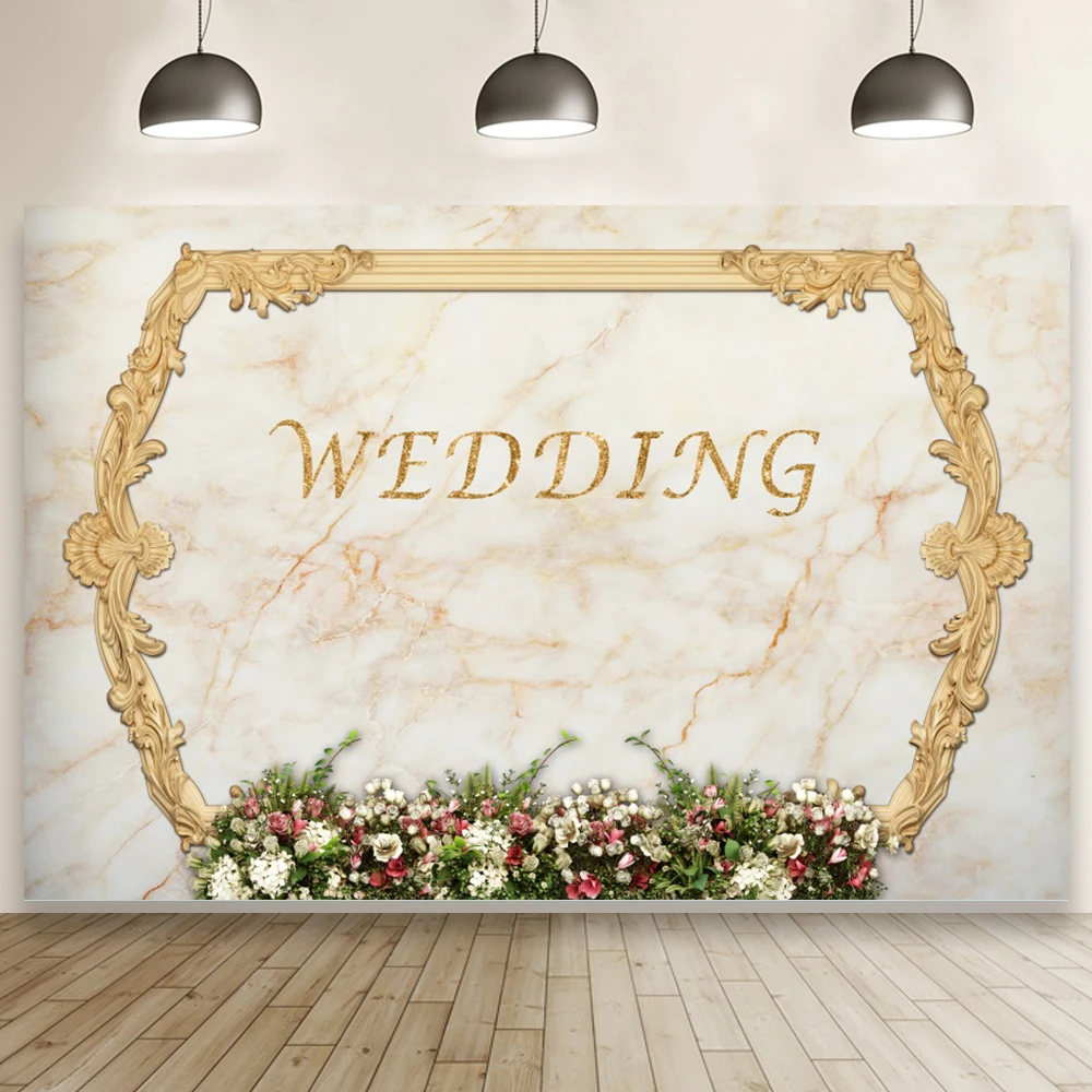 

Классический мраморный узор с цветами фон для фотосъемки свадебной церемонии студийный фотографический баннер настенные украшения