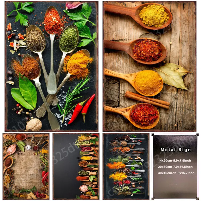 Spices Metal Tin Sign Restaurant Shop Store Decoration Art Sticker Plaque Home Kitchen Room Wall Decor Background Plate Posters
Spices Metal Tin Sign Restaurant Shop Store Decoration Art Sticker Plaque Home Kitchen Room Wall Decor Background Plate Posters