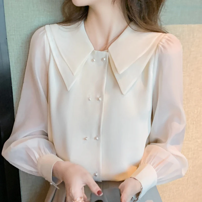 Long Sleeve Chiffon Blouse Shirt Women Tops Blouse Women Blusas Mujer De Moda 2021 Turn Down Collar Blouse Women Blouses E400
Long Sleeve Chiffon Blouse Shirt Women Tops Blouse Women Blusas Mujer De Moda 2021 Turn Down Collar Blouse Women Blouses E400