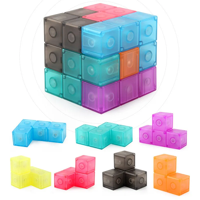 

Transparent Magnetic Cube IQ Game Antistress Puzzle For Kids Toys кубик рубика 3x3 магнитный Zauberwürfel Kinder Speelgoed
