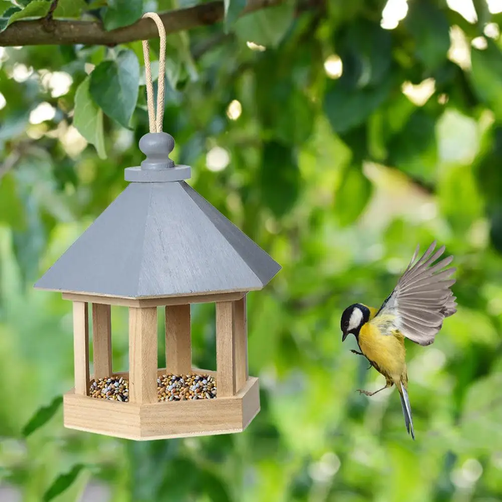Hanging Wooden Birdhouse Hexagon Shape Bird Feeder Ornaments For Outdoor Yard Garden Decorations With Rope for Parrot Sparrow
Hanging Wooden Birdhouse Hexagon Shape Bird Feeder Ornaments For Outdoor Yard Garden Decorations With Rope for Parrot Sparrow