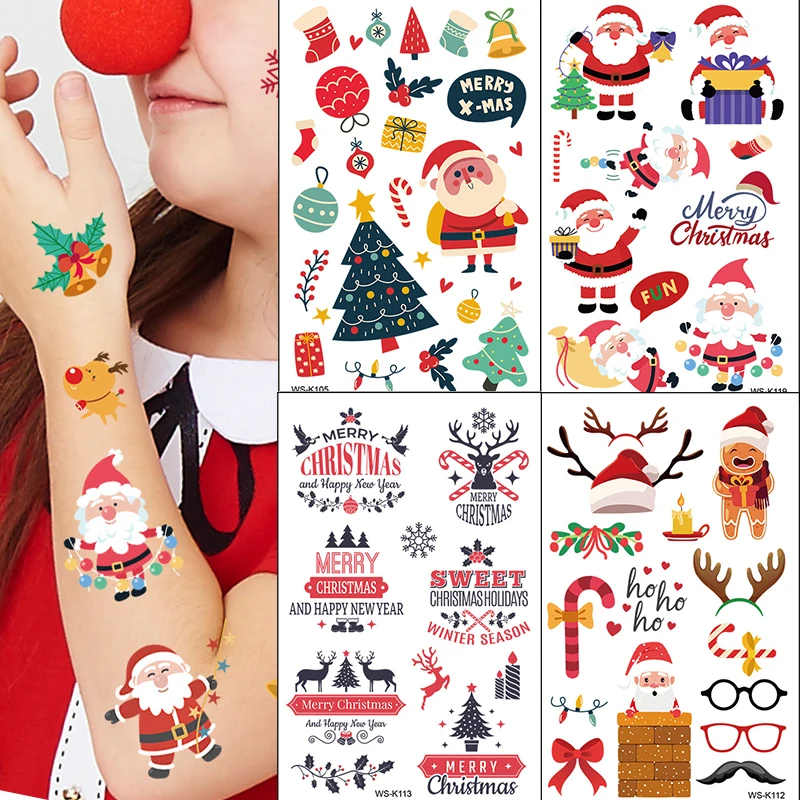 Children Christmas Temporary Tattoo Stickers Santa Claus Snowman Cartoon Animal Tattoo Transfer Paper Kids Cute Body Decoration
Children Christmas Temporary Tattoo Stickers Santa Claus Snowman Cartoon Animal Tattoo Transfer Paper Kids Cute Body Decoration