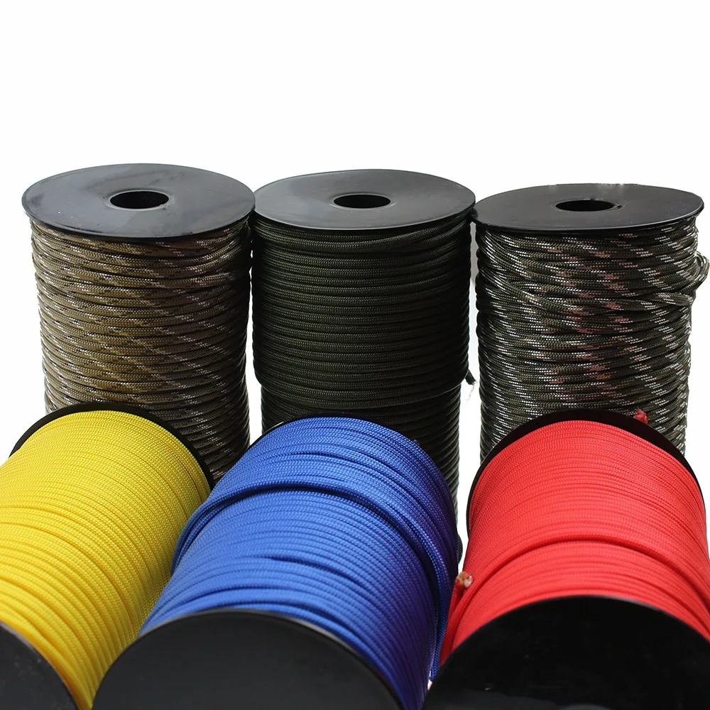 100M 4mm 9 Core 550 Paracord Rope Full High-strength Polyester Paracord Outdoor Survival Camping Tent Climbing Auxiliary Rope
100M 4mm 9 Core 550 Paracord Rope Full High-strength Polyester Paracord Outdoor Survival Camping Tent Climbing Auxiliary Rope
