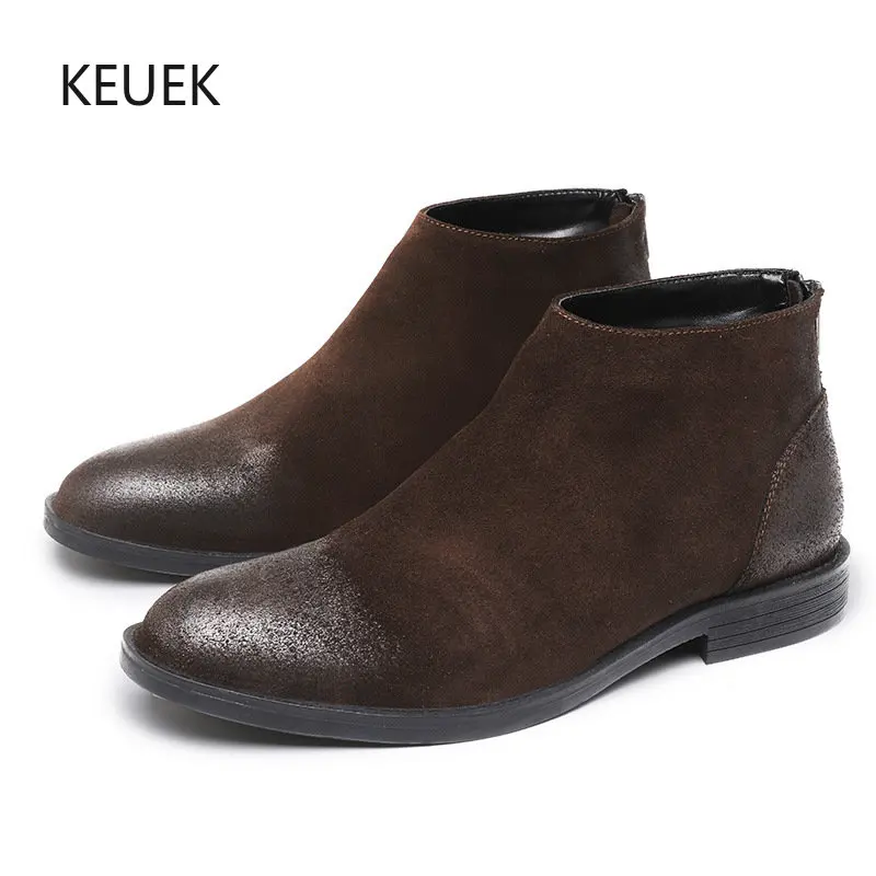 New Men Chelsea Boots Business Black Vintage Casual Shoes Genuine Leather Ankle High Top Fashion Shoes Male Motorcycle Boots 5A
New Men Chelsea Boots Business Black Vintage Casual Shoes Genuine Leather Ankle High Top Fashion Shoes Male Motorcycle Boots 5A