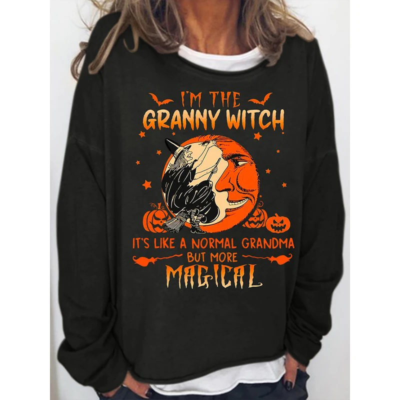 Женская Повседневная хлопковая толстовка Rheaclot I'm Granny Witch с принтом букв
Женская Повседневная хлопковая толстовка Rheaclot I'm Granny Witch с принтом букв