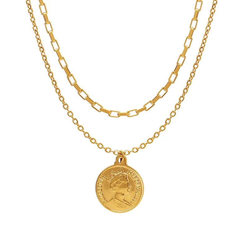 Portrait Round Card Pendant Necklace Trendy Cool Ins Accessories Double-layered Titanium Steel Non-fading Jewelry
Portrait Round Card Pendant Necklace Trendy Cool Ins Accessories Double-layered Titanium Steel Non-fading Jewelry
