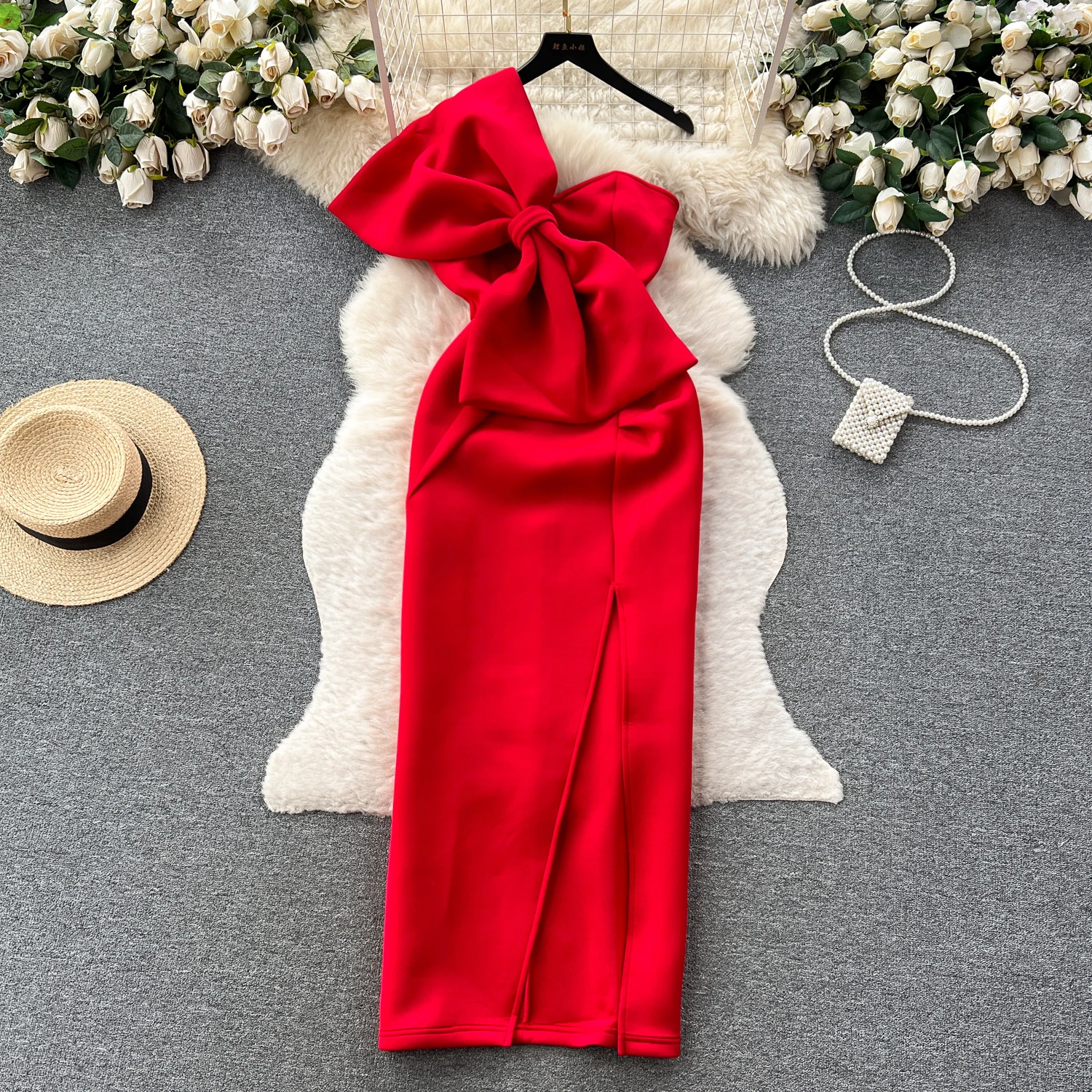 Elegant Sexy Backless High Waist Bow Sleeveless Split Dress Vacation Vestidos Slim Women Party Hip Wrap Dress
Elegant Sexy Backless High Waist Bow Sleeveless Split Dress Vacation Vestidos Slim Women Party Hip Wrap Dress