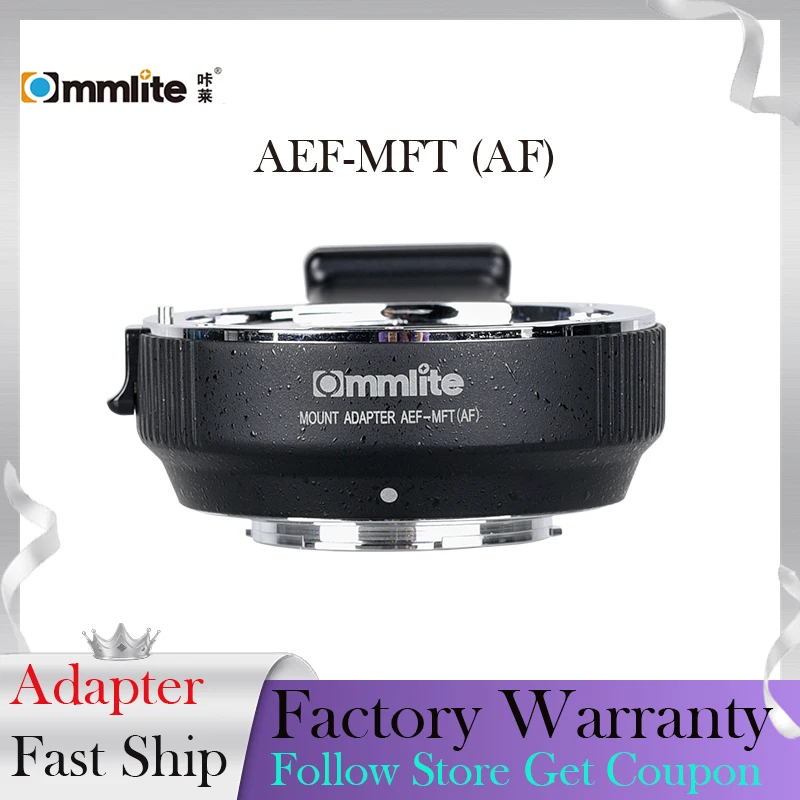 

Commlite AEF-MFT (AF) Electronic AF Lens Adapter Ring for Canon EF/EF-S Lens to M4/3 Camera Support EXIF Transmitting