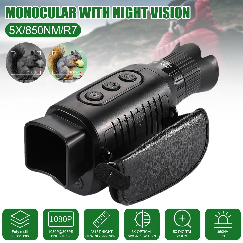Digital Monocular with Clear View Day/Night Vision Battery Operated Takes Photos Videos 1.5" Display for Bird Watching Hunting
Digital Monocular with Clear View Day/Night Vision Battery Operated Takes Photos Videos 1.5" Display for Bird Watching Hunting